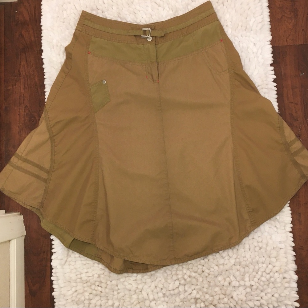 Oilily Khaki 2 Tone Brown Earthy Skirt 6 (36) - Picture 4 of 9